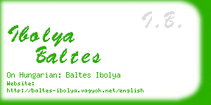 ibolya baltes business card